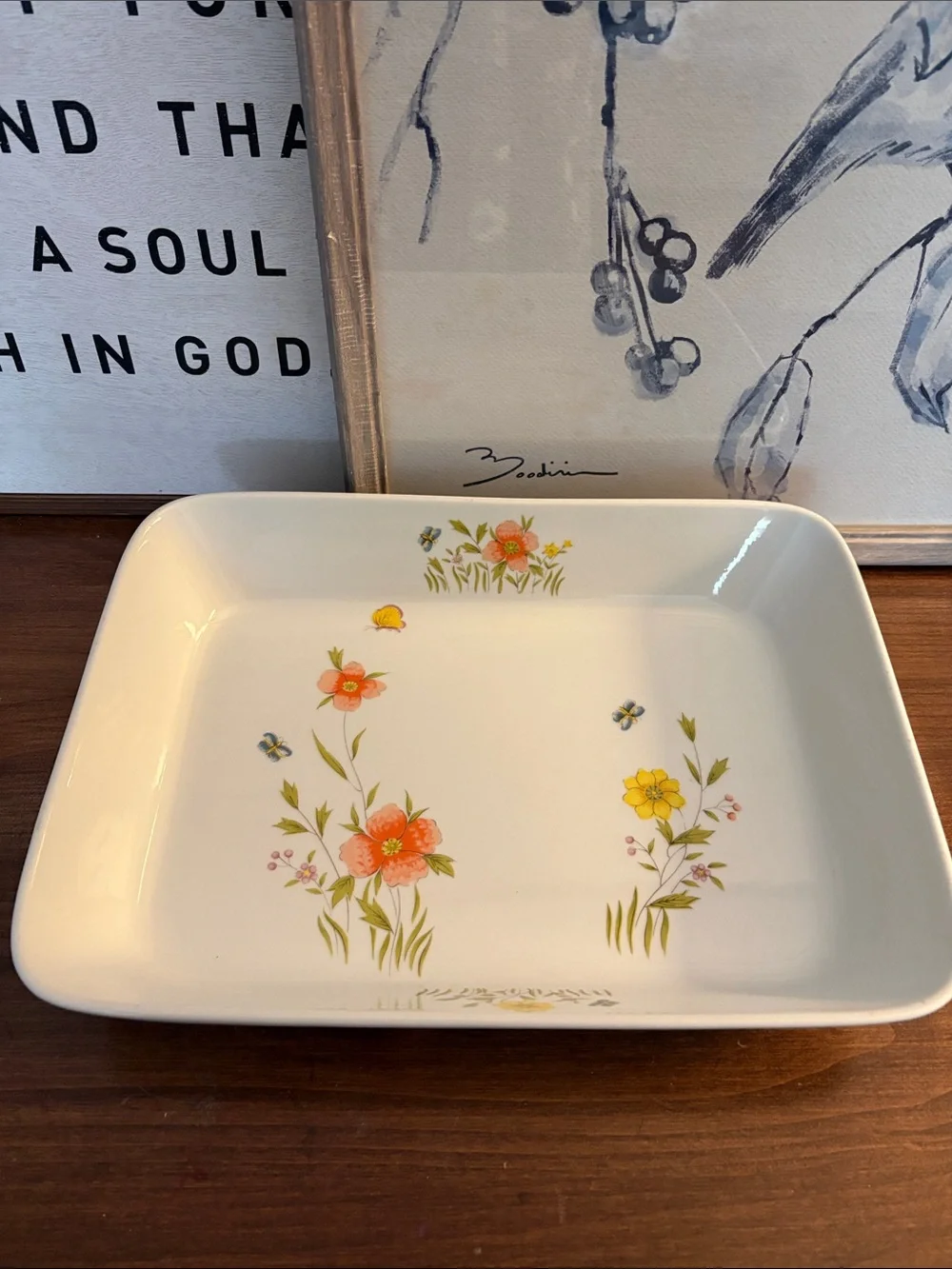 ANDREA SADAK Country Flower Rectangular Baker Ceramic Baking Dish Casserole